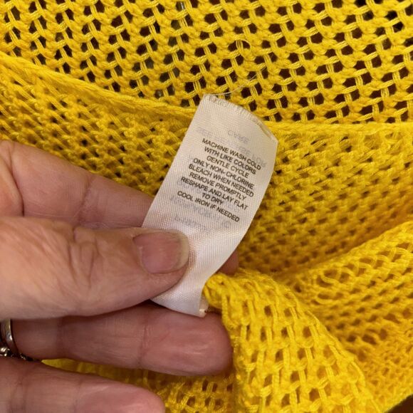 Almost Famous Knitted Skirt Top Set Women Yellow Sleeveless Elastic Waist 3X - Picture 8 of 13